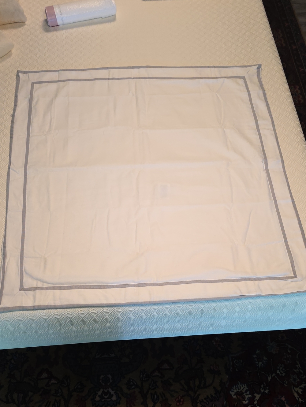 White Decorative Euro Sham with Gray Border - Home Bedding